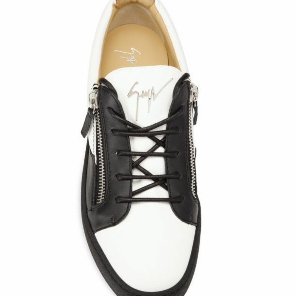 Giuseppe Zanotti Maylondon Leather Low-Top Sneakers Red, Black and White - Picture 5 of 10